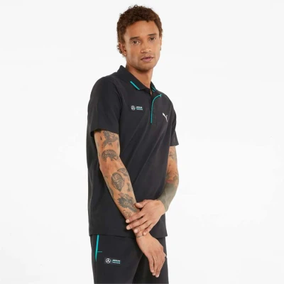 CAMISA POLO PUMA MERCEDES F1 BASIC MASCULINA - Preto
