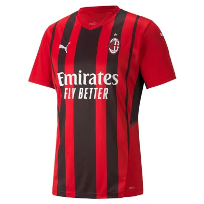 CAMISA PUMA AC MILAN OFICIAL I 2021/22 TORCEDOR - Vermelho/preto