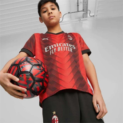 CAMISA PUMA AC MILAN OFICIAL I 23/24 INFANTIL - Vermelho/preto