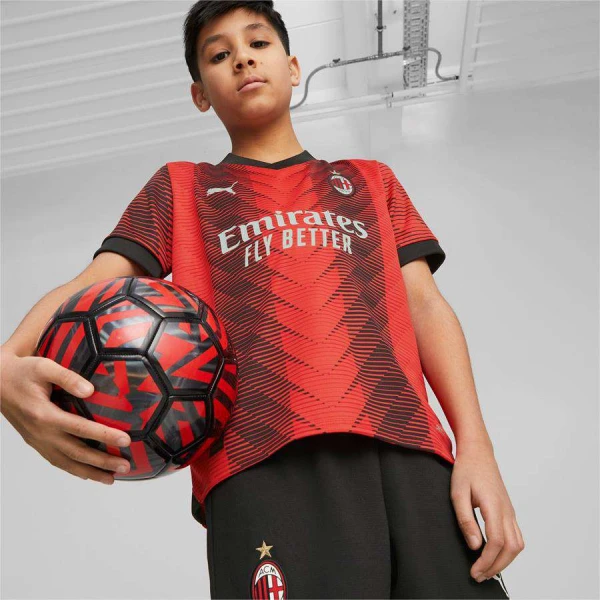 CAMISA PUMA AC MILAN OFICIAL I 23/24 INFANTIL - Vermelho/preto