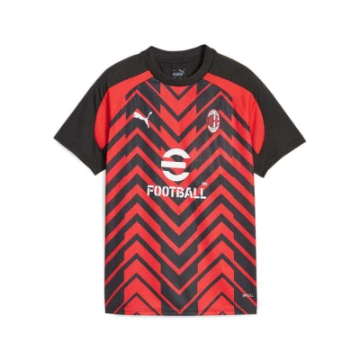 CAMISA PUMA AC MILAN PRÉ-JOGO INFANTIL - Vermelho/preto