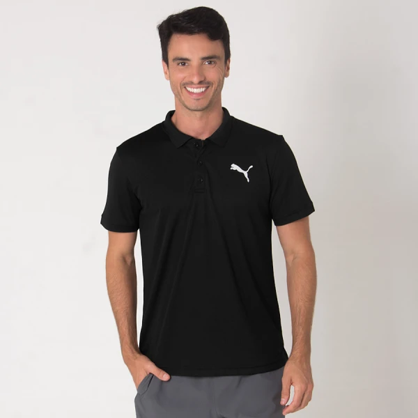 CAMISA PUMA ACTIVE PIQUE POLO MASCULINA - Preto CAMISA PUMA ACTIVE PIQUE POLO MASCULINA - Preto