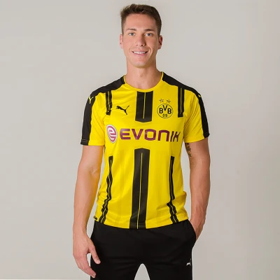 CAMISA PUMA BORUSSIA DORTMUND OFICIAL 1 2017 SEM NÚMERO - Amarelo/preto