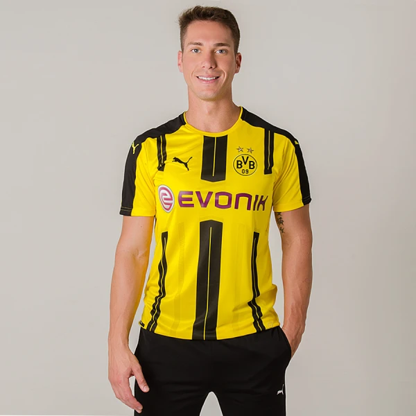 CAMISA PUMA BORUSSIA DORTMUND OFICIAL 1 2017 SEM NÚMERO - Amarelo/preto CAMISA PUMA BORUSSIA DORTMUND OFICIAL 1 2017 SEM NÚMERO - Amarelo/preto