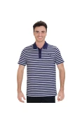 CAMISA PUMA ESS STRIPED JERSEY POLO MASCULINA - Marinho/branco