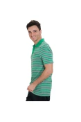 CAMISA PUMA ESS STRIPED JERSEY POLO MASCULINA - Verde/cinza