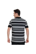 CAMISA PUMA FUN DRY STRIPE PIQUE POLO MASCULINA - Preto/cinza