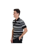 CAMISA PUMA FUN DRY STRIPE PIQUE POLO MASCULINA - Preto/cinza