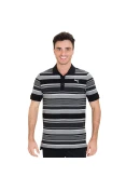 CAMISA PUMA FUN DRY STRIPE PIQUE POLO MASCULINA - Preto/cinza