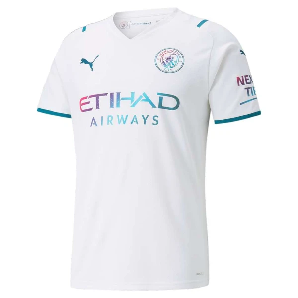 CAMISA PUMA MANCHESTER CITY OFICIAL II 2021/22 TORCEDOR MASCULINA - Branco/azul CAMISA PUMA MANCHESTER CITY OFICIAL II 2021/22 TORCEDOR MASCULINA - Branco/azul