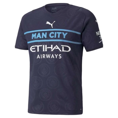 CAMISA PUMA MANCHESTER CITY OFICIAL III 2022/23 TORCEDOR - Marinho/branco