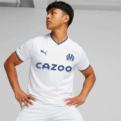 CAMISA PUMA OLYMPIQUE DE MARSEILLE OFICIAL I 22/23 TORCEDOR MASCULINA - Branco