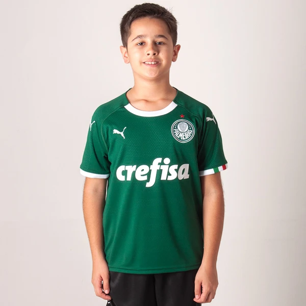 CAMISA PUMA PALMEIRAS OFICIAL 1 2019/20 SEM NÚMERO INFANTIL - Verde CAMISA PUMA PALMEIRAS OFICIAL 1 2019/20 SEM NÚMERO INFANTIL - Verde