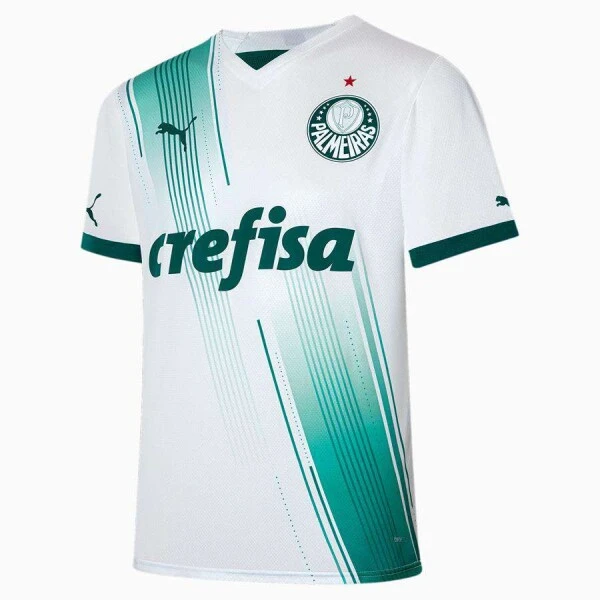 CAMISA PUMA PALMEIRAS OFICIAL II 2023 S/Nº TORCEDOR MASCULINA - Branco/verde CAMISA PUMA PALMEIRAS OFICIAL II 2023 S/Nº TORCEDOR MASCULINA - Branco/verde