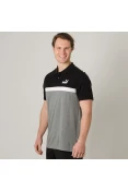 CAMISA PUMA POLO ESSENTIALS STRIPE MASCULINA - Preto/cinza