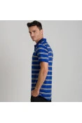 CAMISA PUMA POLO FUN STRIPE JERSEY MASCULINA - Azul/cinza