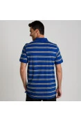 CAMISA PUMA POLO FUN STRIPE JERSEY MASCULINA - Azul/cinza
