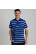 CAMISA PUMA POLO FUN STRIPE JERSEY MASCULINA - Azul/cinza