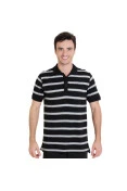 CAMISA PUMA POLO FUN STRIPE JERSEY MASCULINA - Preto/cinza