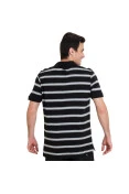CAMISA PUMA POLO FUN STRIPE JERSEY MASCULINA - Preto/cinza