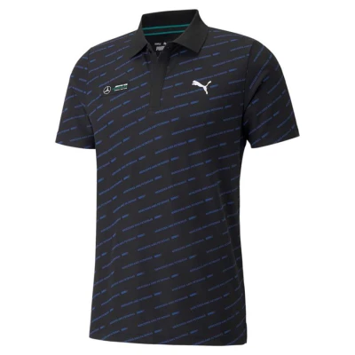 CAMISA PUMA POLO MERCEDES MAPF1 AOP MASCULINA - Preto