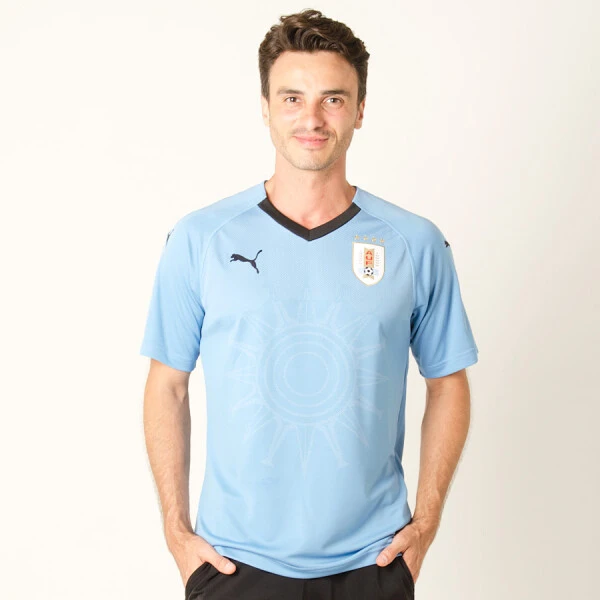 CAMISA PUMA URUGUAI OFICIAL 1 2018 SEM NÚMERO - Azul celeste CAMISA PUMA URUGUAI OFICIAL 1 2018 SEM NÚMERO - Azul celeste