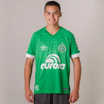 CAMISA UMBRO CHAPECOENSE OFICIAL 1 2018 SEM NÚMERO - Verde/branco