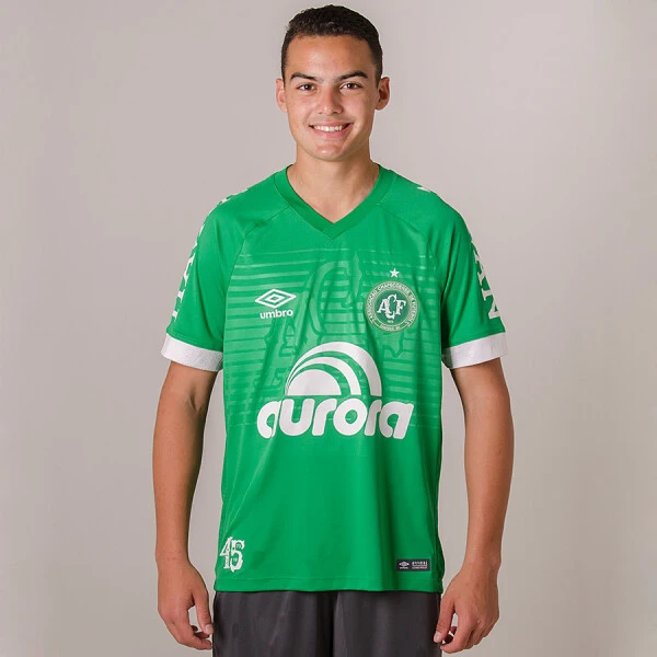 CAMISA UMBRO CHAPECOENSE OFICIAL 1 2018 SEM NÚMERO - Verde/branco