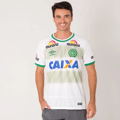 CAMISA UMBRO CHAPECOENSE OFICIAL 2 2016/17 SEM NÚMERO - Branco/verde