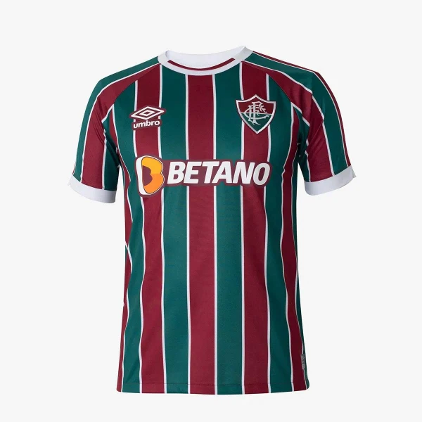 CAMISA UMBRO FLUMINENSE OFICIAL I 2023/24 S/Nº MASCULINA - Bordo/verde