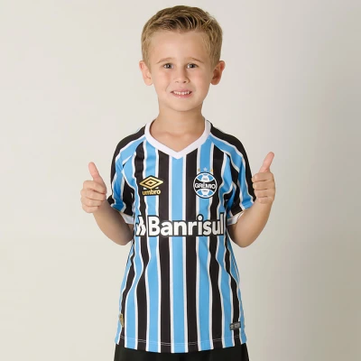 CAMISA UMBRO GRÊMIO OFICIAL 1 2018 SEM NÚMERO INFANTIL - Azul/preto CAMISA UMBRO GRÊMIO OFICIAL 1 2018 SEM NÚMERO INFANTIL - Azul/preto