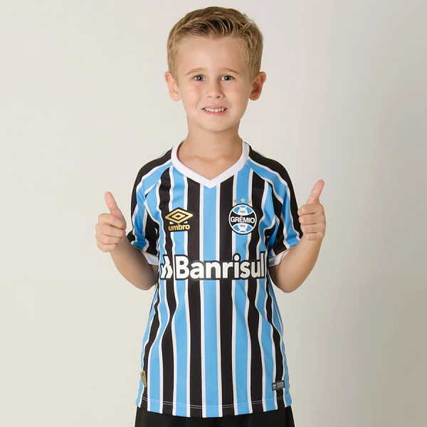 CAMISA UMBRO GRÊMIO OFICIAL 1 2018 SEM NÚMERO INFANTIL - Azul/preto CAMISA UMBRO GRÊMIO OFICIAL 1 2018 SEM NÚMERO INFANTIL - Azul/preto