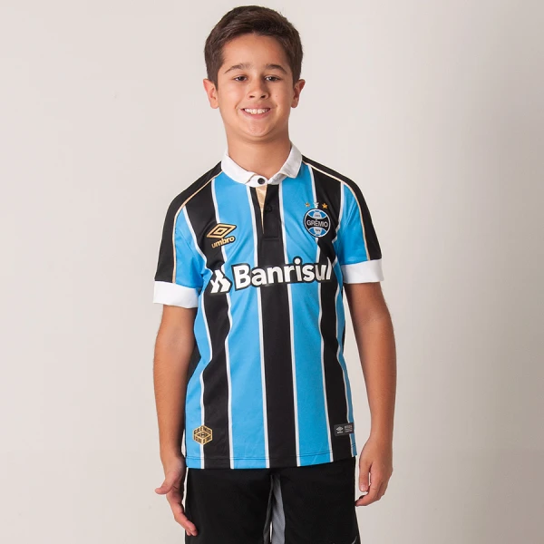 CAMISA UMBRO GRÊMIO OFICIAL 1 2019 SEM NÚMERO INFANTIL - Azul/preto CAMISA UMBRO GRÊMIO OFICIAL 1 2019 SEM NÚMERO INFANTIL - Azul/preto