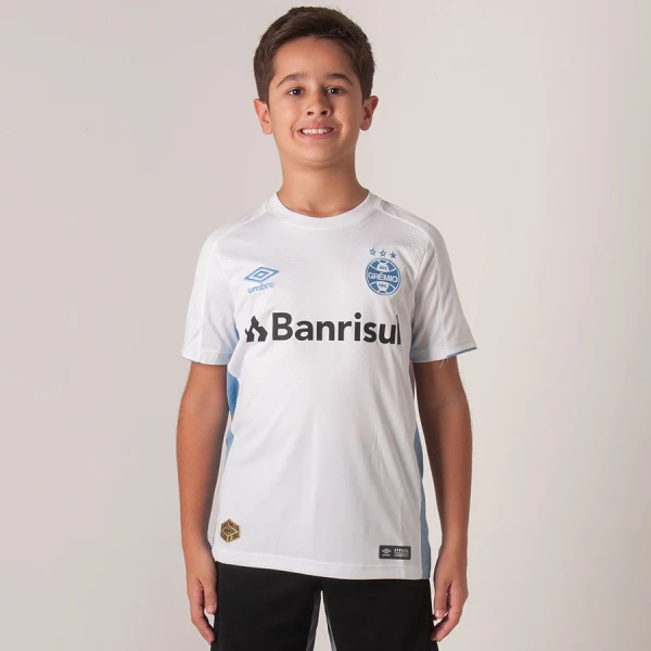 CAMISA UMBRO GRÊMIO OFICIAL 2 2019 SEM NÚMERO INFANTIL - Branco/azul CAMISA UMBRO GRÊMIO OFICIAL 2 2019 SEM NÚMERO INFANTIL - Branco/azul