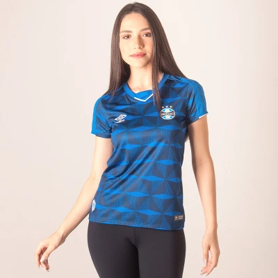 CAMISA UMBRO GRÊMIO OFICIAL 3 2019/20 SEM NÚMERO FEMININA - Azul/marinho