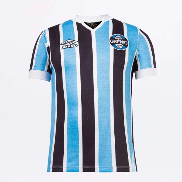 CAMISA UMBRO GRÊMIO OFICIAL I RETRÔ 1981 MASCULINA - Azul/preto