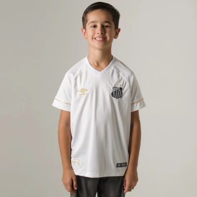 CAMISA UMBRO SANTOS OFICIAL 1 2018 SEM NÚMERO INFANTIL - Branco