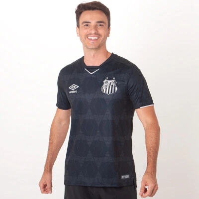 CAMISA UMBRO SANTOS OFICIAL 3 2019 SEM NÚMERO - Preto/prata CAMISA UMBRO SANTOS OFICIAL 3 2019 SEM NÚMERO - Preto/prata