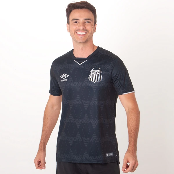 CAMISA UMBRO SANTOS OFICIAL 3 2019 SEM NÚMERO - Preto/prata CAMISA UMBRO SANTOS OFICIAL 3 2019 SEM NÚMERO - Preto/prata