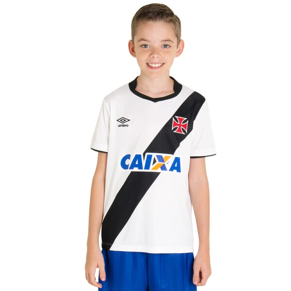 CAMISA UMBRO VASCO OFICIAL 2 2014 NÚMERO 10 INFANTIL - Branco/preto