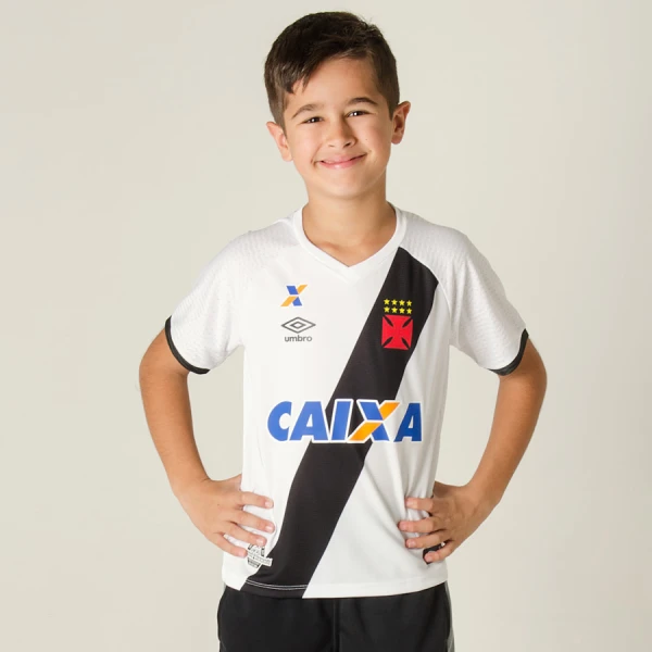 CAMISA UMBRO VASCO OFICIAL 2 2017 NÚMERO 10 INFANTIL - Branco/preto