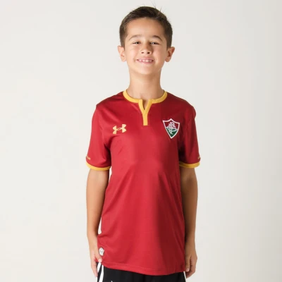 CAMISA UNDER ARMOUR FLUMINENSE OFICIAL 3 2017/18 INFANTIL - Bordo/dourado
