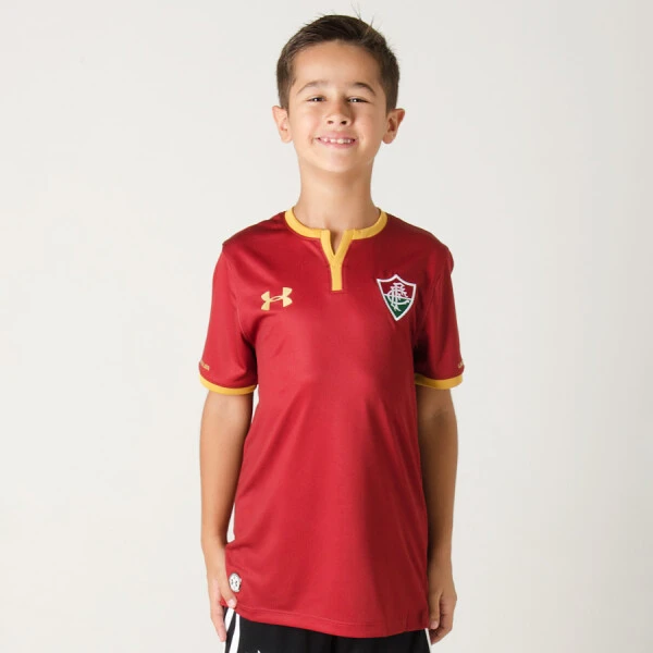 CAMISA UNDER ARMOUR FLUMINENSE OFICIAL 3 2017/18 INFANTIL - Bordo/dourado