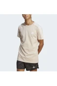 CAMISETA ADIDAS 3 LISTRAS 3S MASCULINA - Bege CAMISETA ADIDAS 3 LISTRAS 3S MASCULINA - Bege