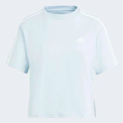 CAMISETA ADIDAS 3 STRIPES CROPPED FEMININA - Azul celeste CAMISETA ADIDAS 3 STRIPES CROPPED FEMININA - Azul celeste