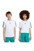 CAMISETA ADIDAS 3 STRIPES ESS TEE INFANTIL - Branco/verde