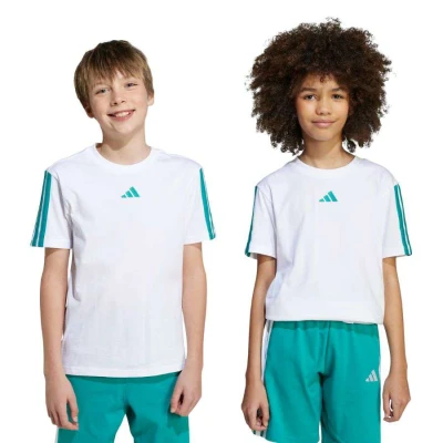 CAMISETA ADIDAS 3 STRIPES ESS TEE INFANTIL - Branco/verde