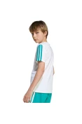 CAMISETA ADIDAS 3 STRIPES ESS TEE INFANTIL - Branco/verde