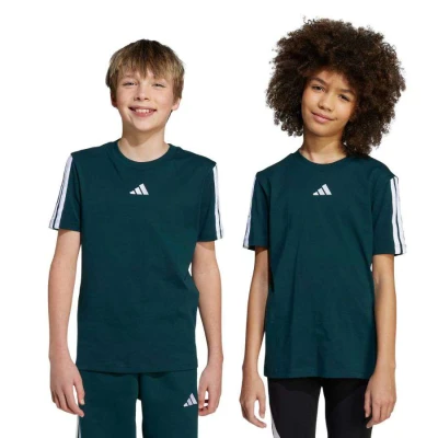 CAMISETA ADIDAS 3 STRIPES ESS TEE INFANTIL - Verde/branco