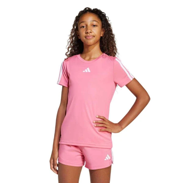 CAMISETA ADIDAS 3 STRIPES ESSENTIALS INFANTIL - Rosa